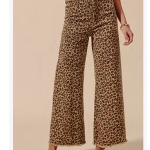 So Me Leopard Print Wide-Leg Pants
